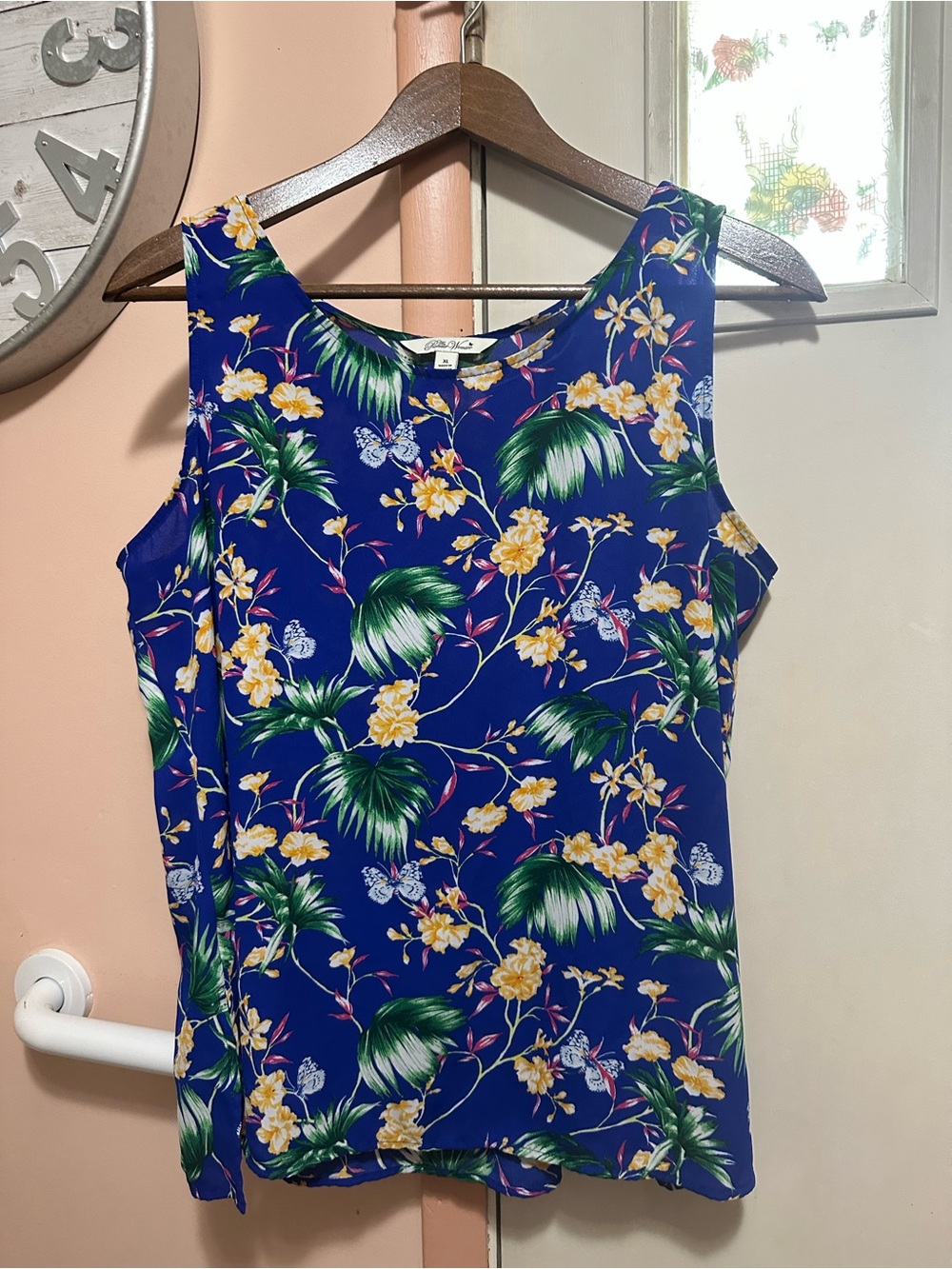 The Pioneer Woman Royal Blue Tropical Floral Tank
